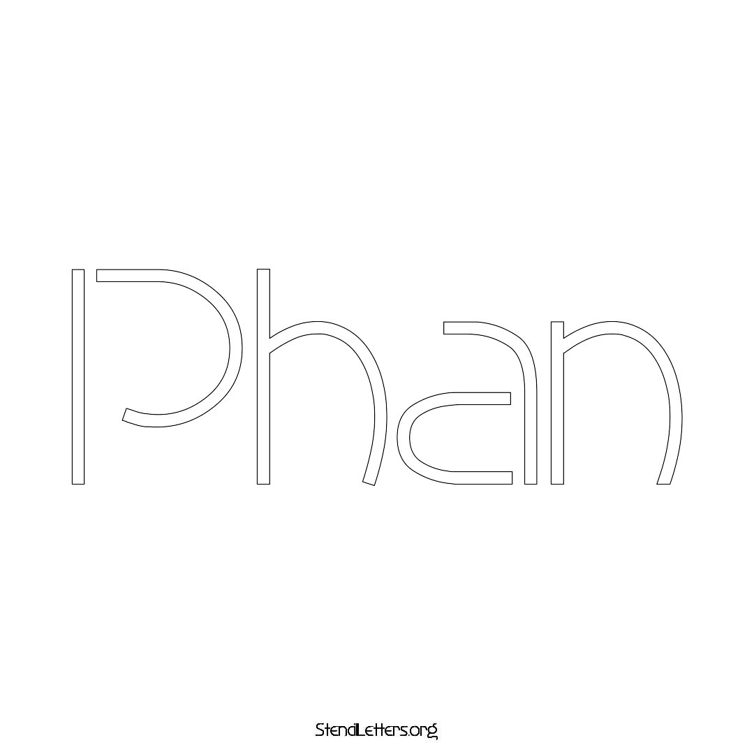 Phan name stencil in Simple Elegant Lettering