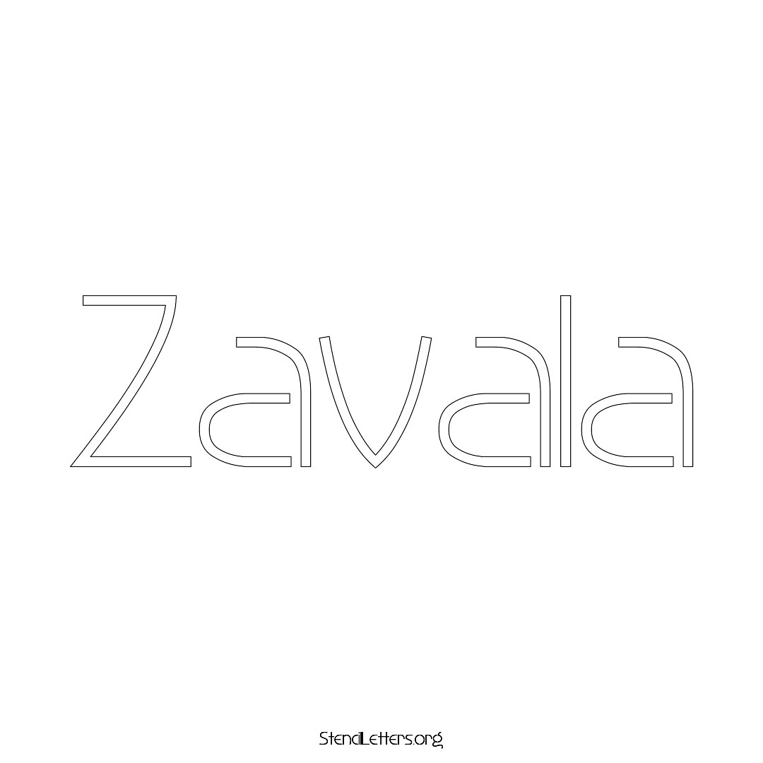 Zavala name stencil in Simple Elegant Lettering