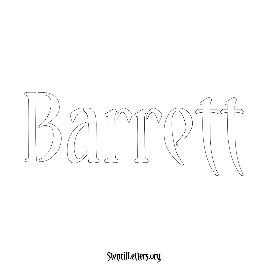 Barrett name stencil in Vintage Brush Lettering