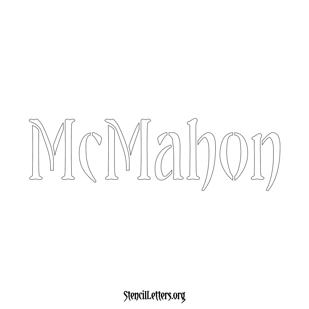 McMahon name stencil in Vintage Brush Lettering