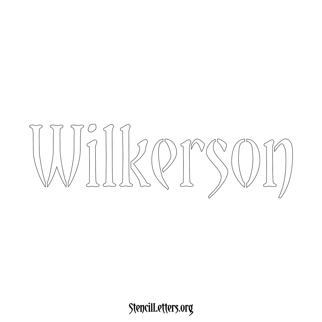 Wilkerson name stencil in Vintage Brush Lettering