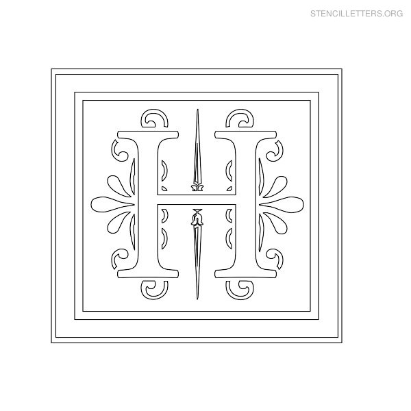 Stencil Letter Decorative H