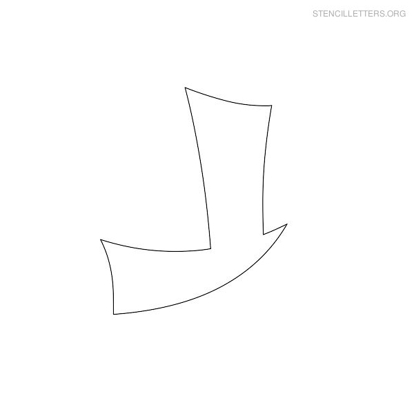 Stencil Letter Japanese J