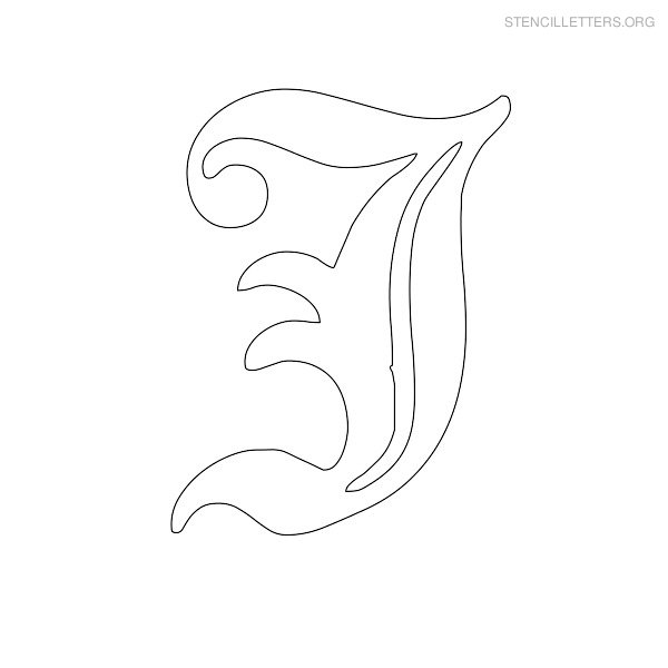 Stencil Letter Old English J