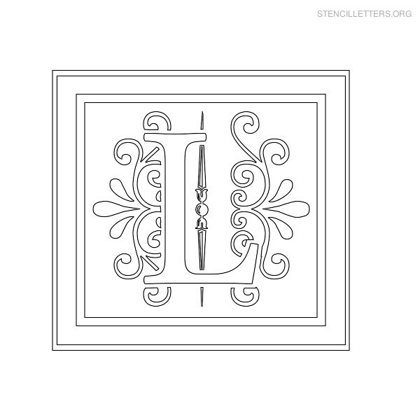 Stencil Letter Decorative L