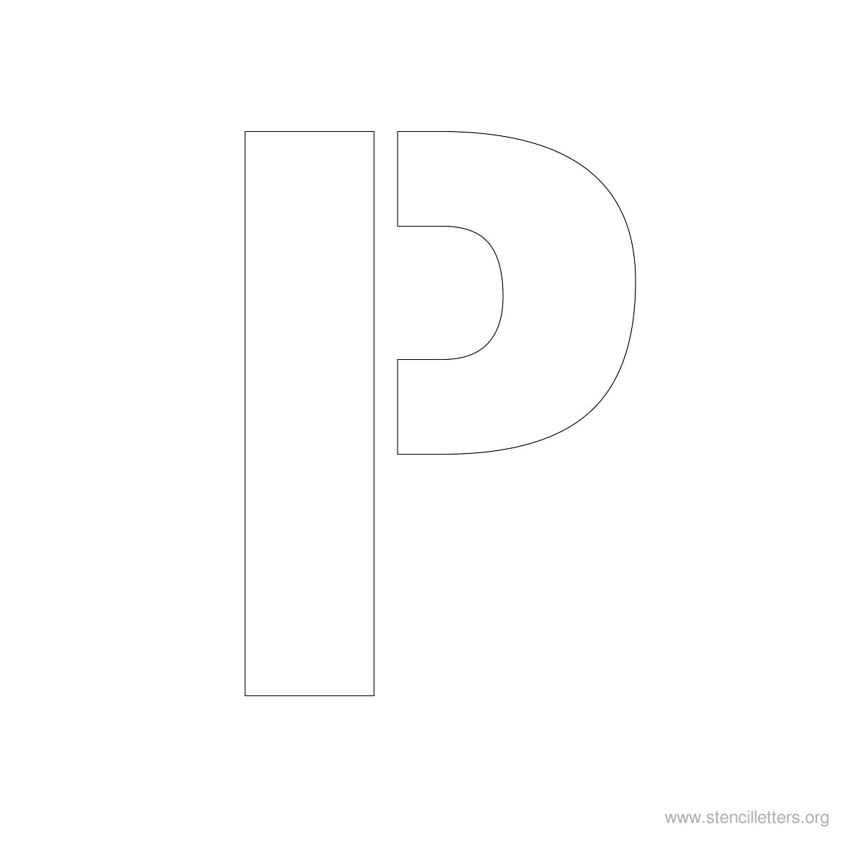 Large Stencil Letters Style #1 P