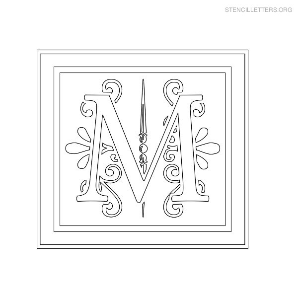Stencil Letter Decorative M