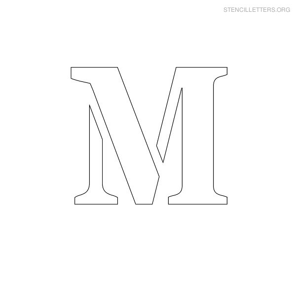 Stencil Letter Uppercase M