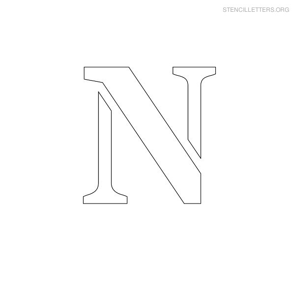 Stencil Letter Uppercase N