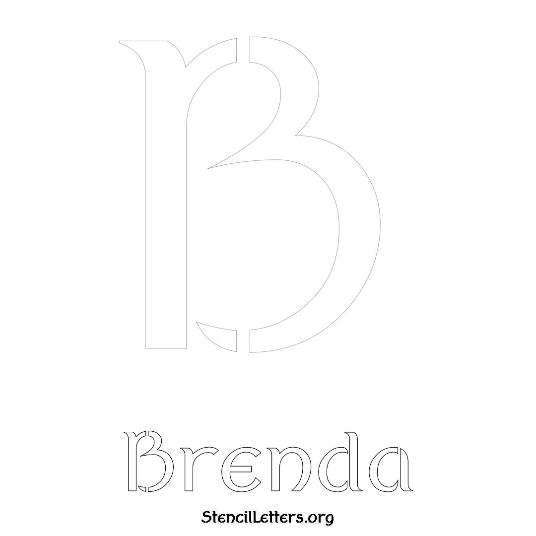 Brenda printable name initial stencil in Ancient Lettering