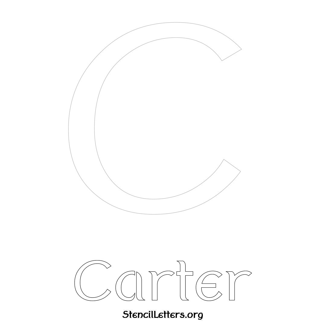 Carter printable name initial stencil in Ancient Lettering