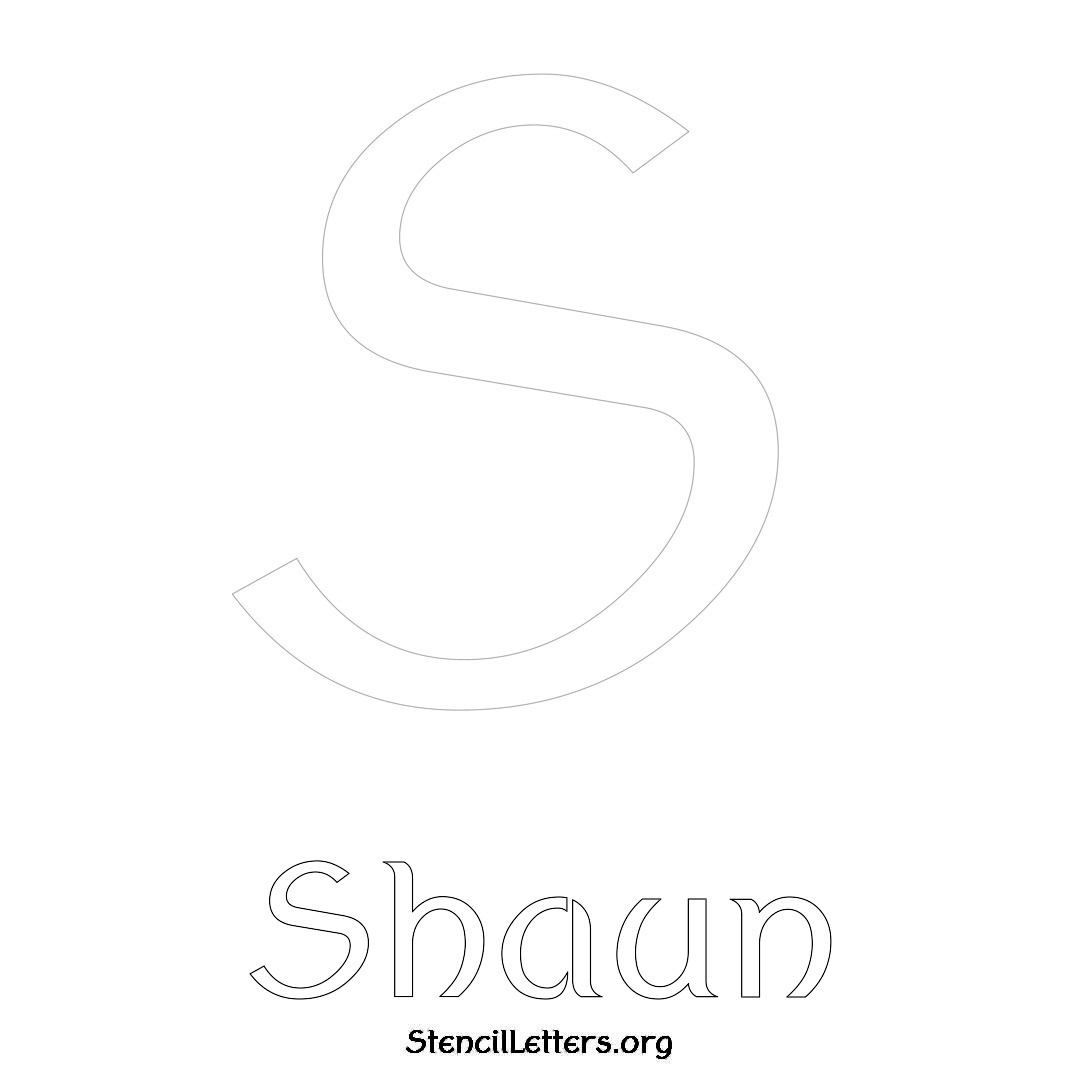 Shaun printable name initial stencil in Ancient Lettering