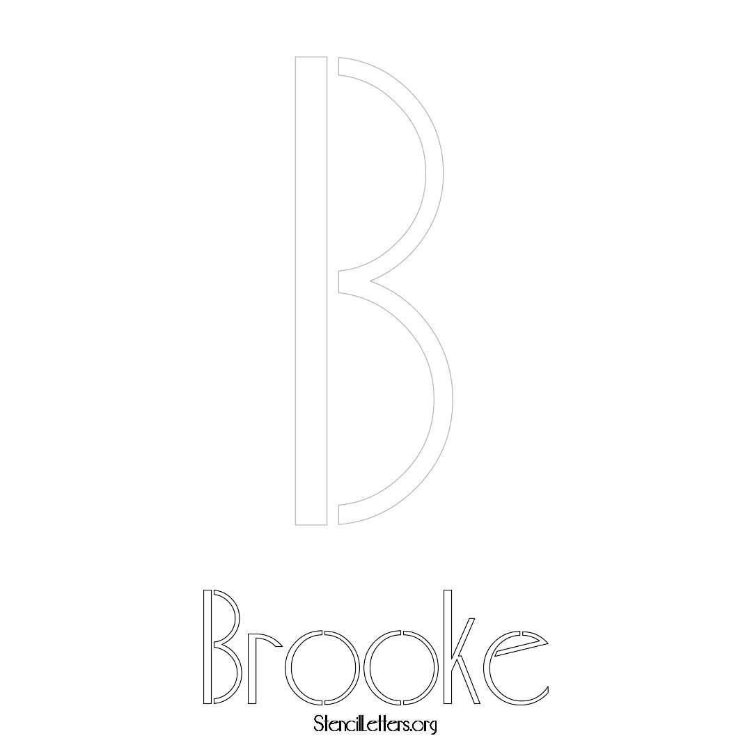 Brooke printable name initial stencil in Art Deco Lettering