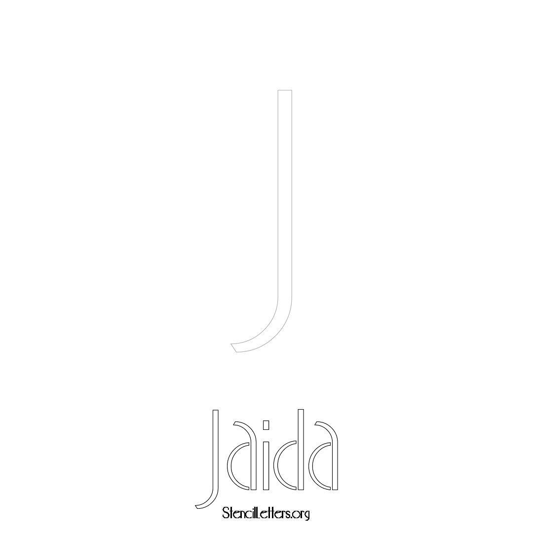 Jaida printable name initial stencil in Art Deco Lettering