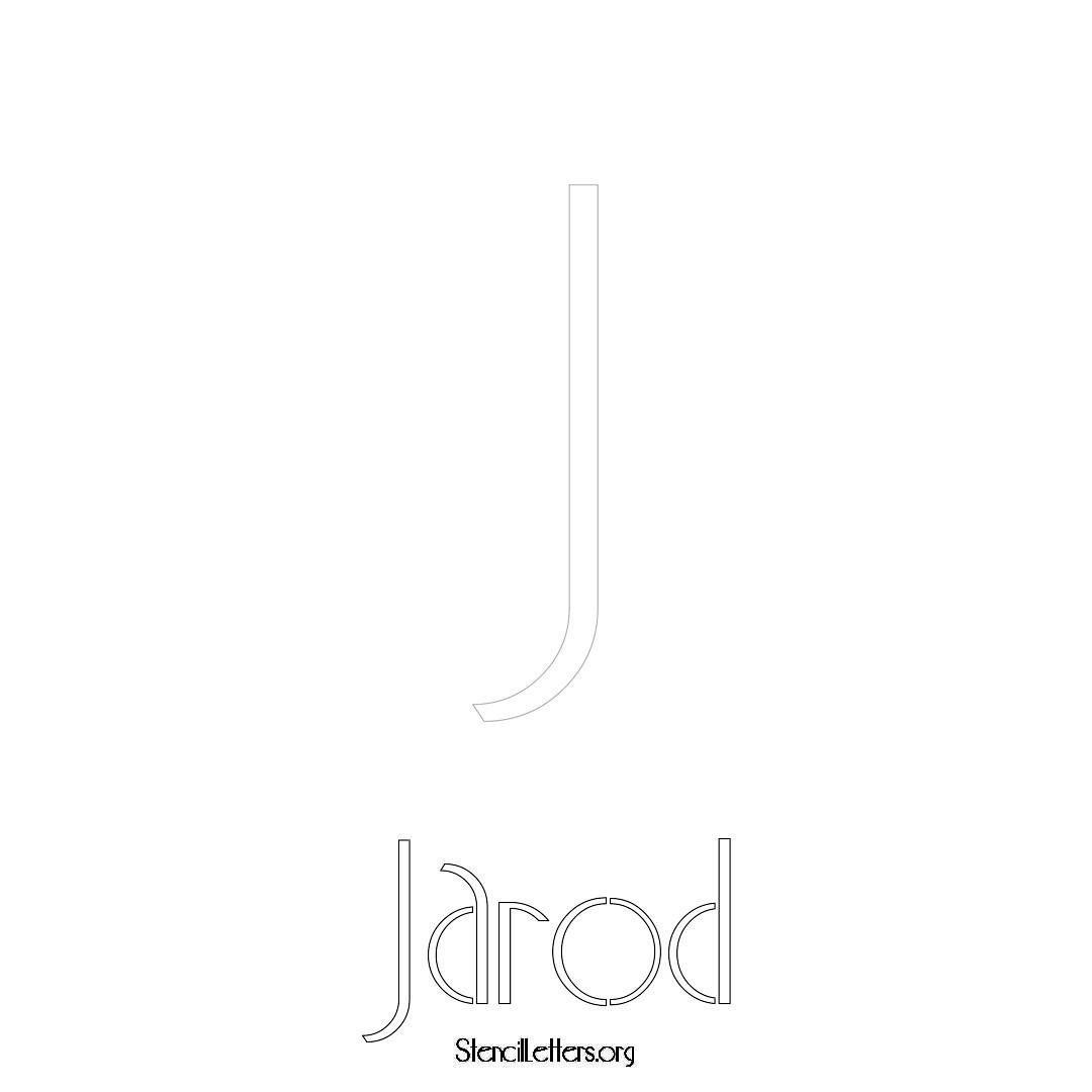 Jarod printable name initial stencil in Art Deco Lettering