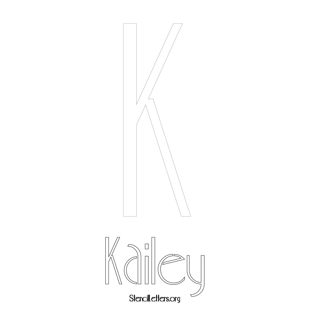 Kailey printable name initial stencil in Art Deco Lettering