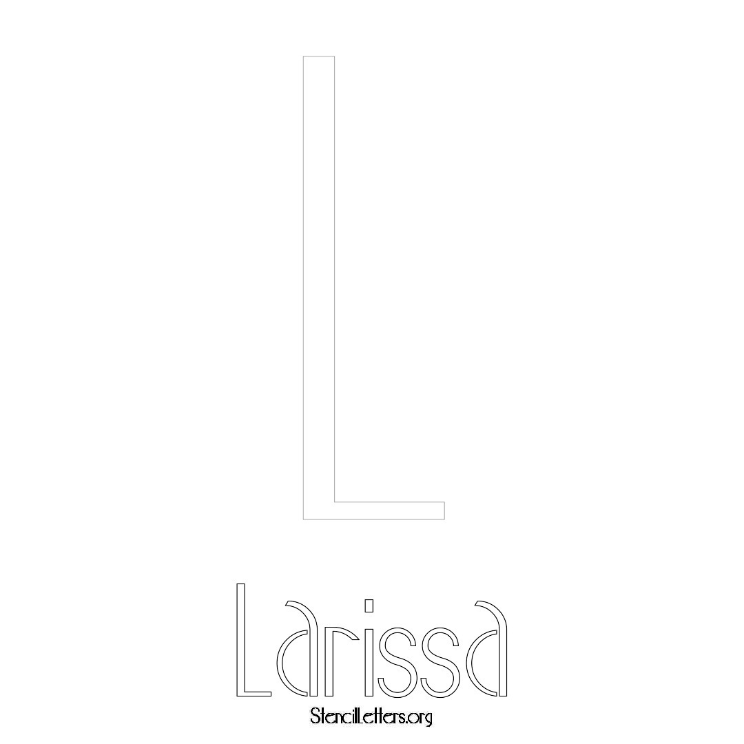 Larissa printable name initial stencil in Art Deco Lettering