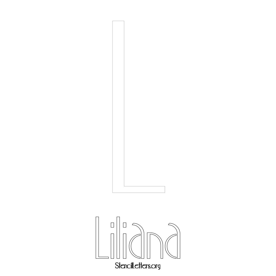 Liliana printable name initial stencil in Art Deco Lettering