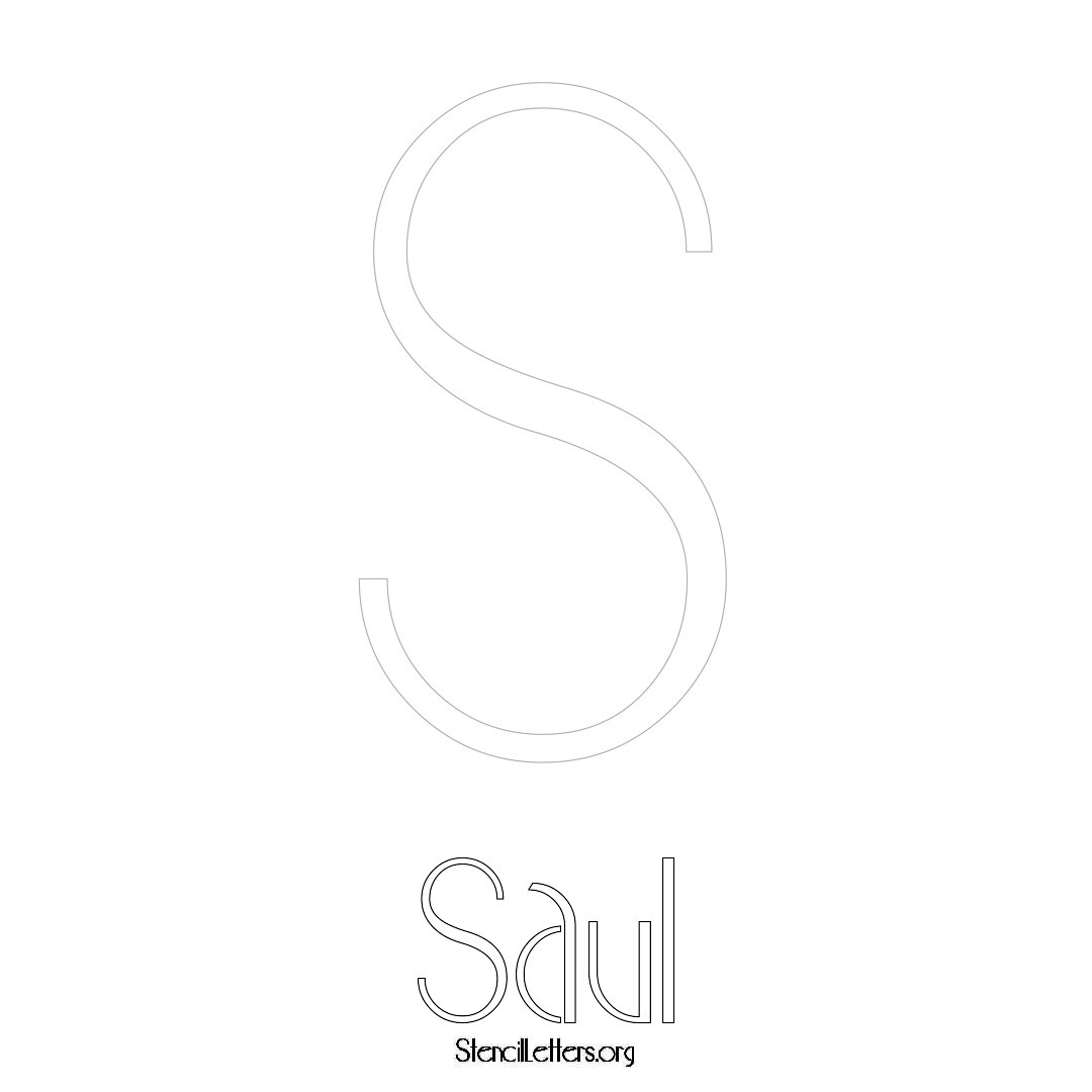 Saul printable name initial stencil in Art Deco Lettering