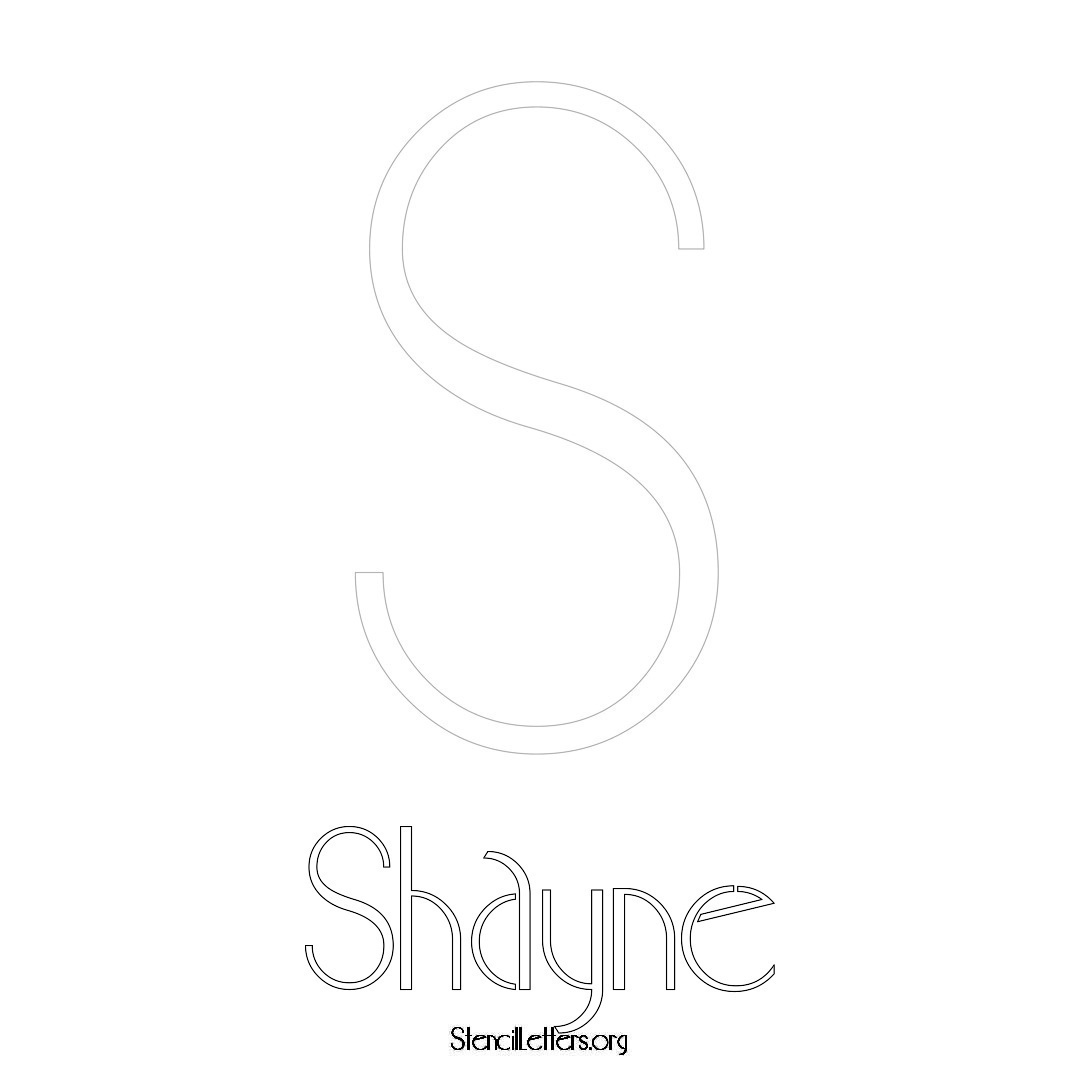 Shayne printable name initial stencil in Art Deco Lettering