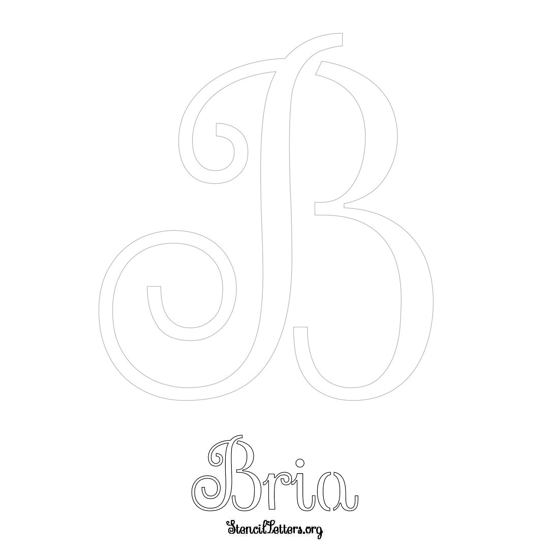 Bria printable name initial stencil in Ornamental Cursive Lettering