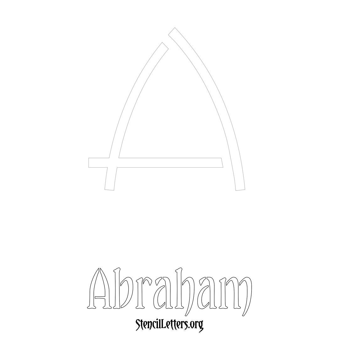 Abraham printable name initial stencil in Simple Elegant Lettering