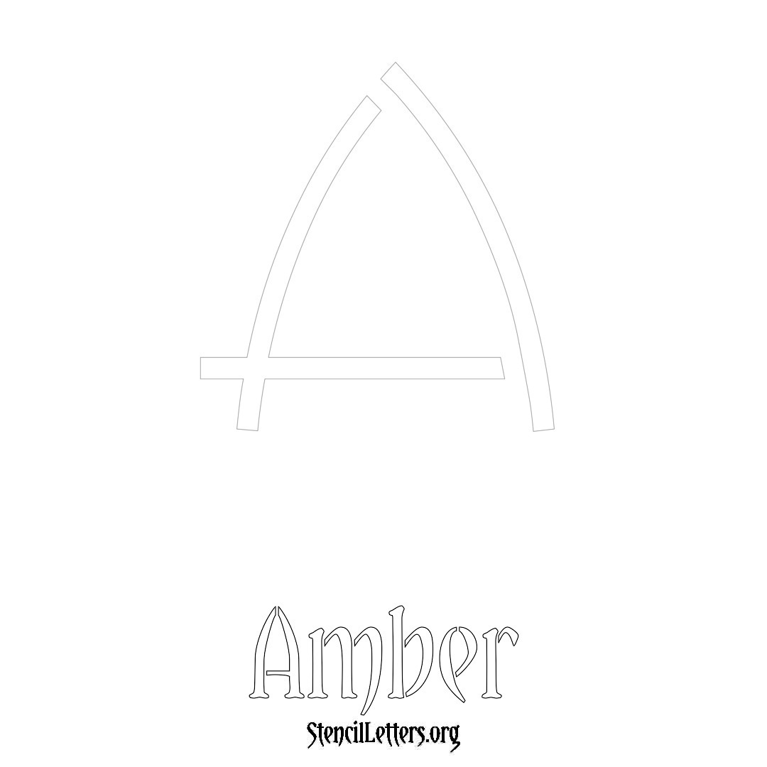 Amber printable name initial stencil in Simple Elegant Lettering