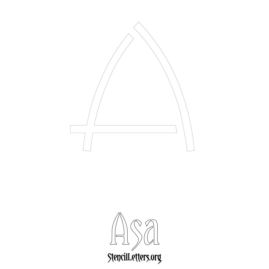 Asa printable name initial stencil in Simple Elegant Lettering