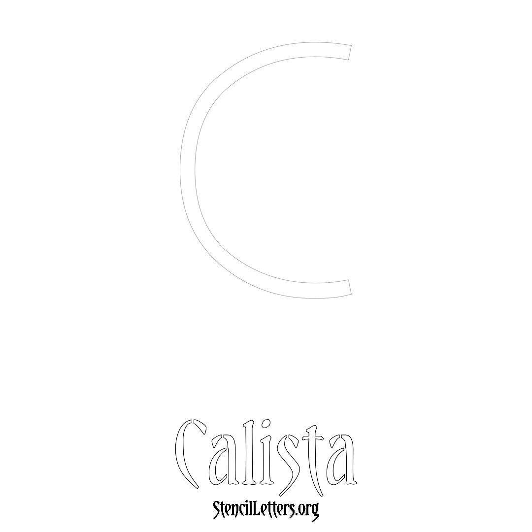 Calista printable name initial stencil in Simple Elegant Lettering