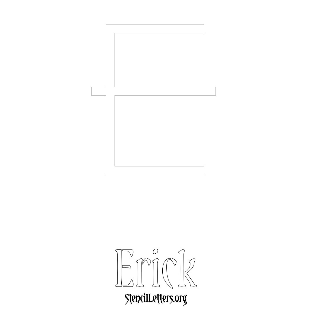 Erick printable name initial stencil in Simple Elegant Lettering