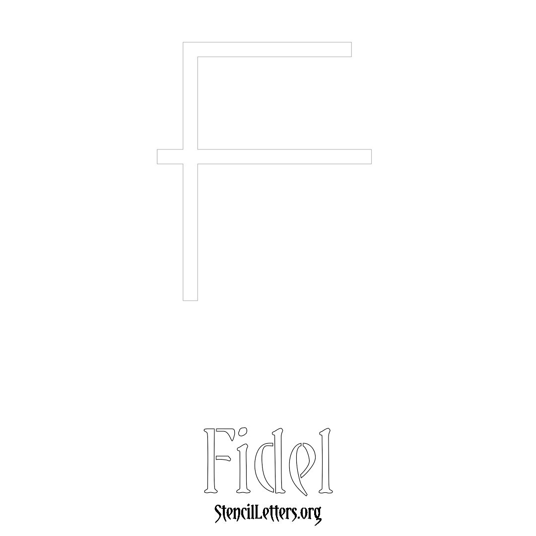 Fidel printable name initial stencil in Simple Elegant Lettering