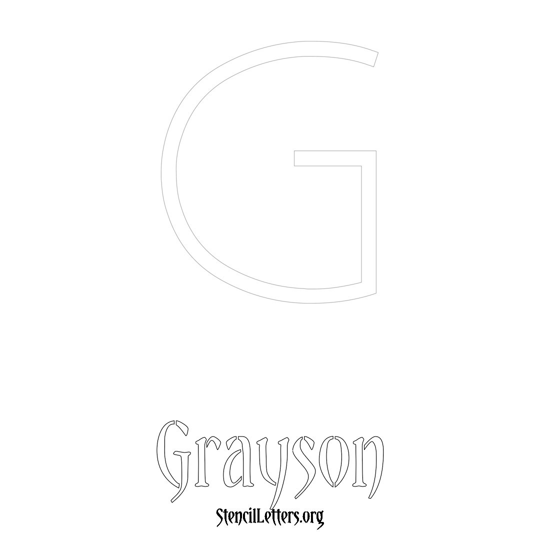 Grayson printable name initial stencil in Simple Elegant Lettering