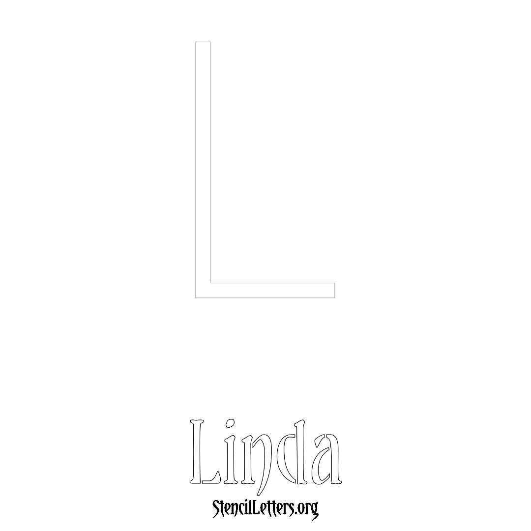 Linda printable name initial stencil in Simple Elegant Lettering