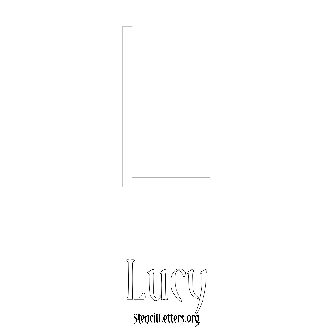 Lucy printable name initial stencil in Simple Elegant Lettering