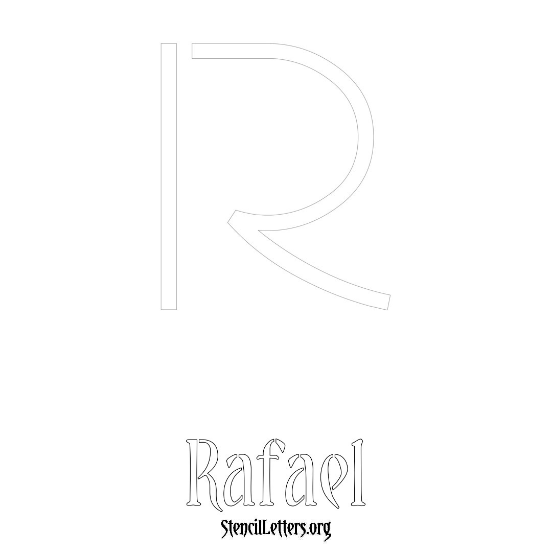 Rafael printable name initial stencil in Simple Elegant Lettering