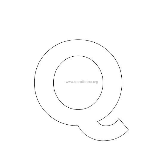 bold stencil letter q