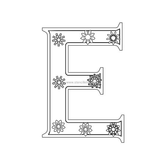 christmas stencil letter e
