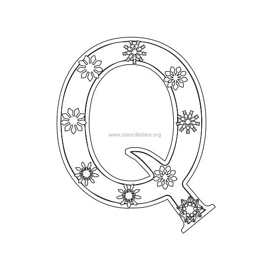 christmas stencil letter q