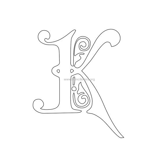 floral wall stencil letter k