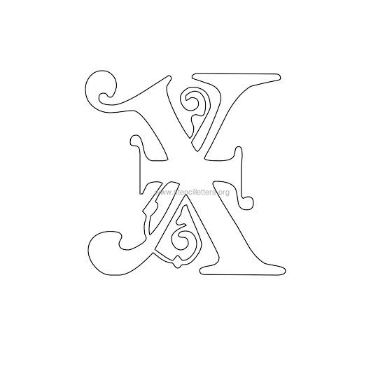 floral wall stencil letter x