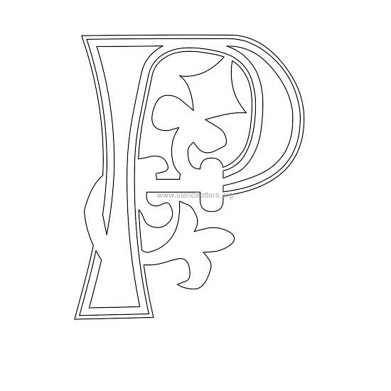 floral wall stencil letter p