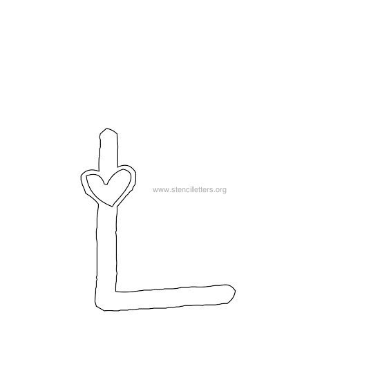 heart design stencil letter