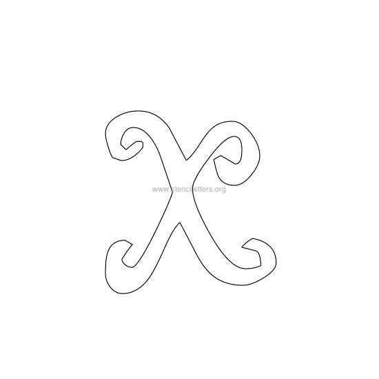 lowercase scrapbooking stencil letter x