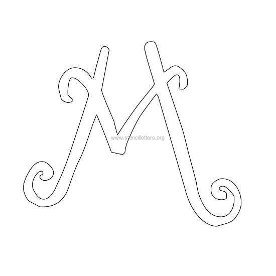 uppercase scrapbooking stencil letter m