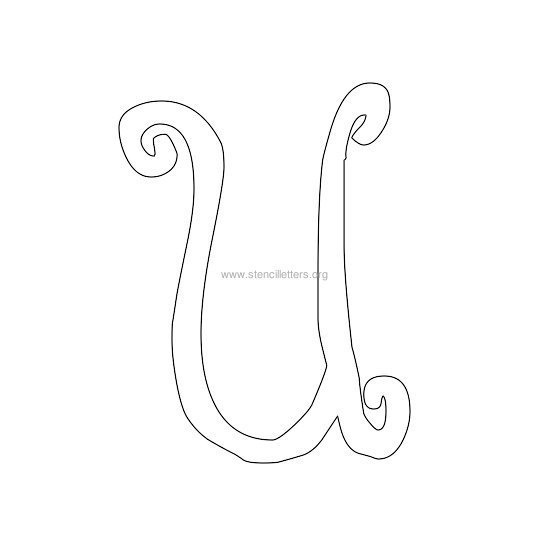 uppercase scrapbooking stencil letter u