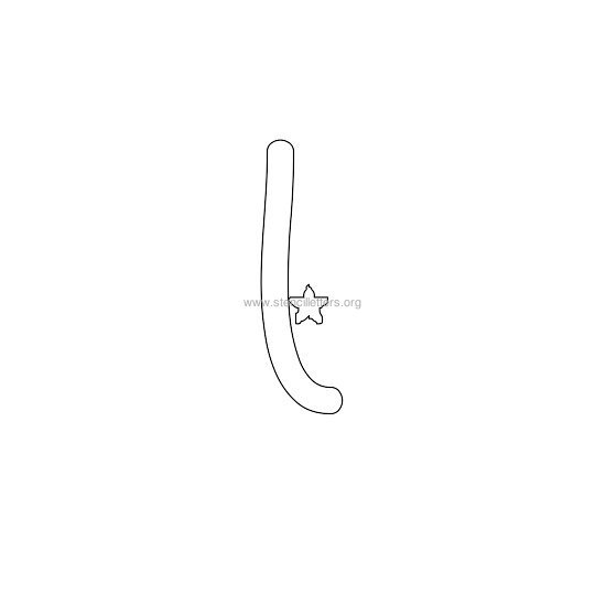 star design stencil letter l