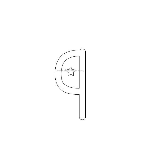 star design stencil letter q