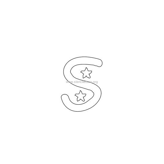 star design stencil letter s
