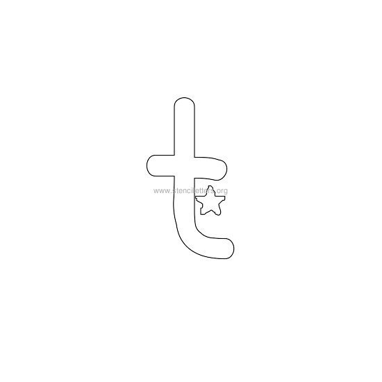 star design stencil letter t