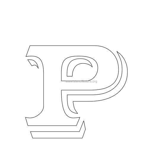 victorian stencil letter p